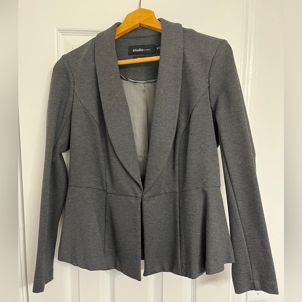 Torrid Grey Ponte Peplum Blazer